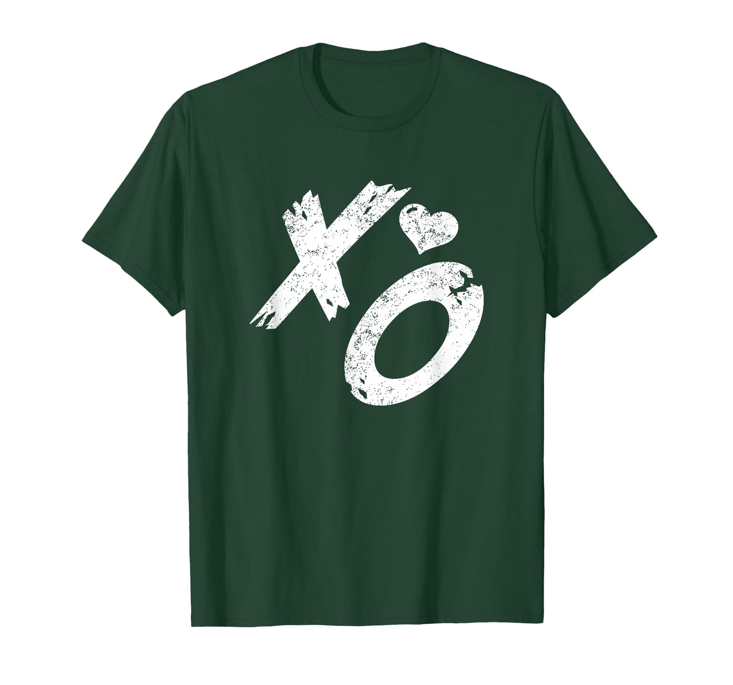 XO Hugs & Kisses with Distressed Heart Vintage Retro T-Shirt
