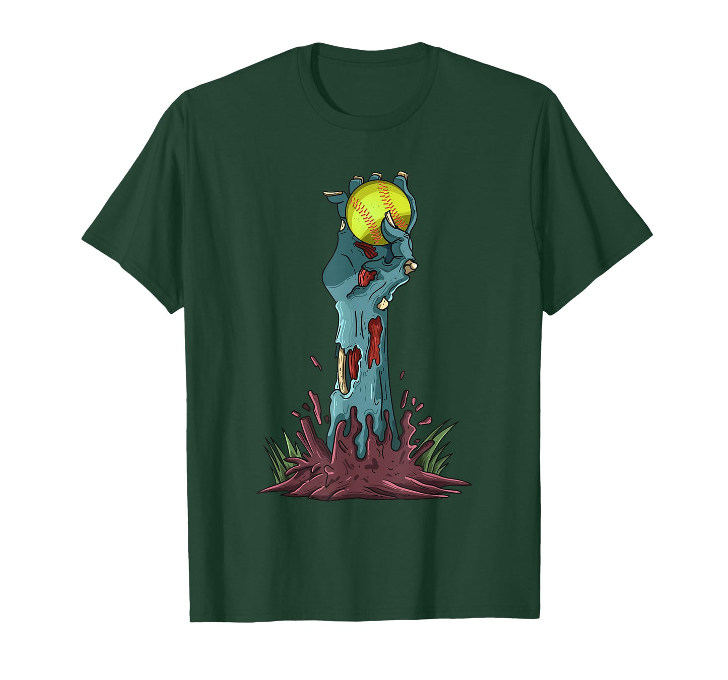 Zombie Hands Softball Funny Halloween Horror Scary Outfit T-Shirt