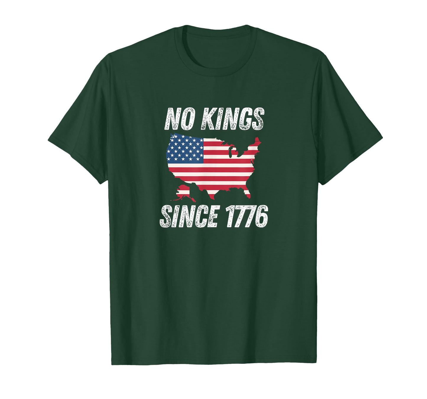 No Kings in America Since 1776 USA Flag Mens Womens T-Shirt