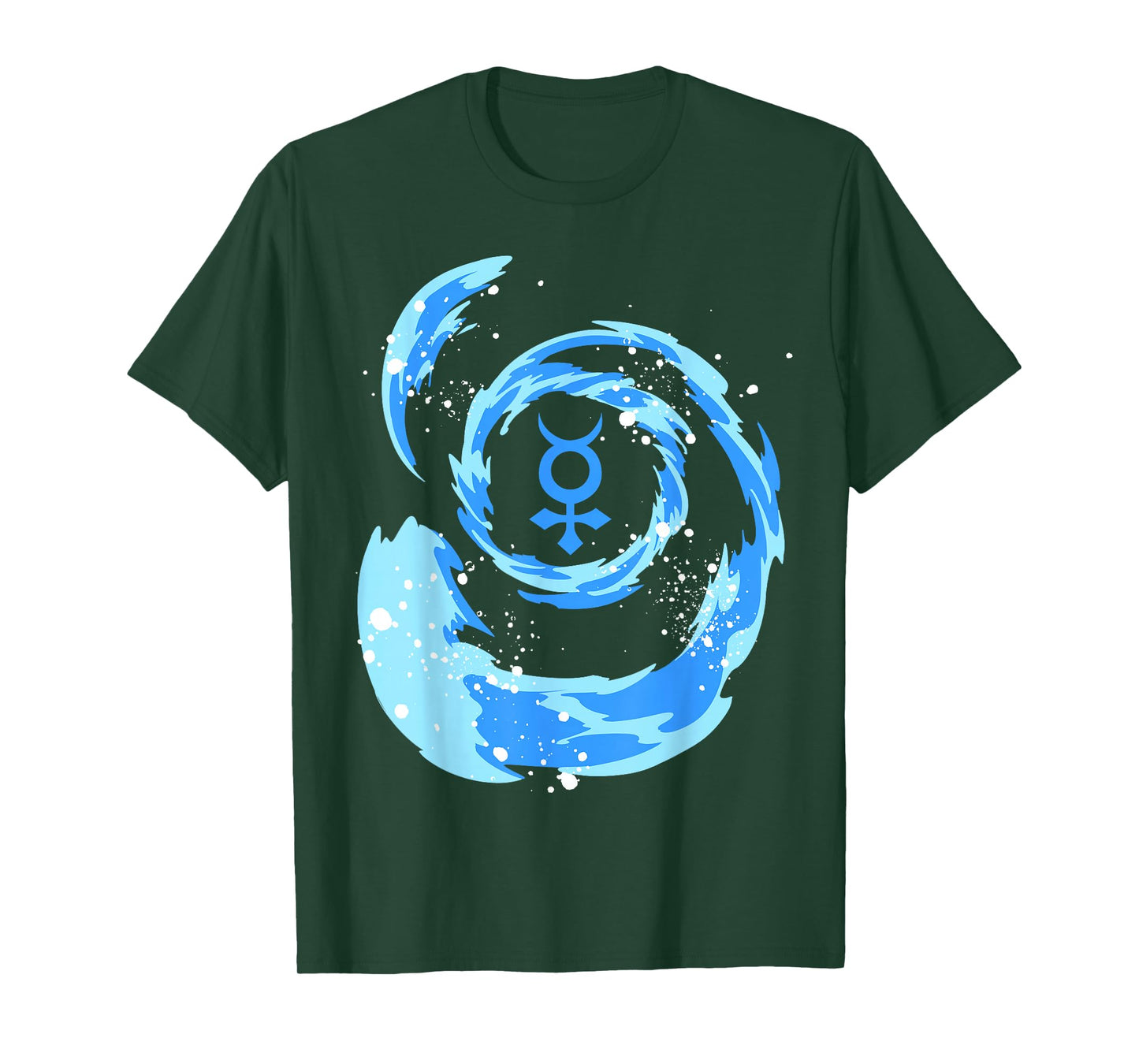 Sailor Anime Water Tsunami Mercury Star Symbol H2O Kawaii T-Shirt