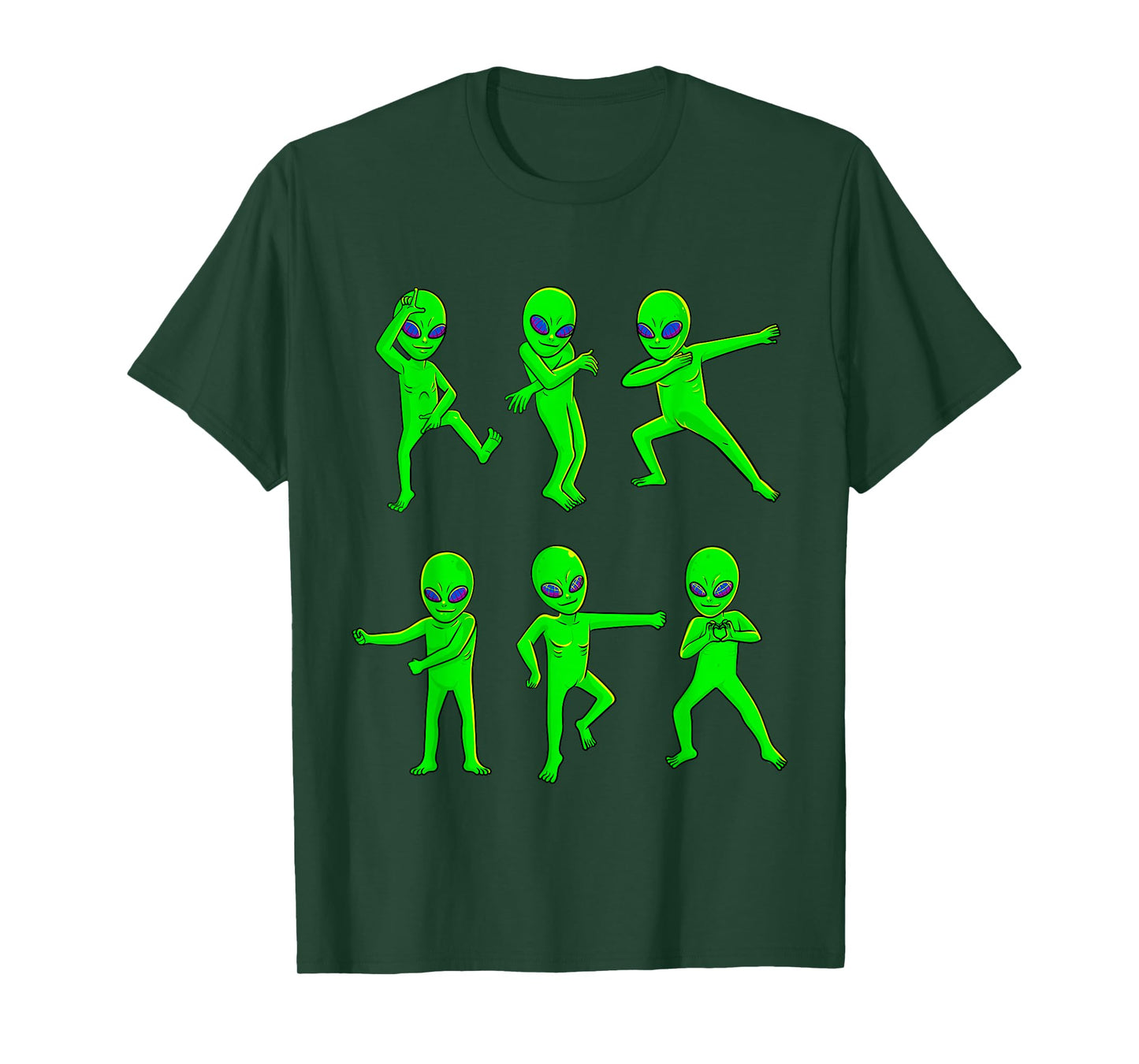 Dancing Aliens Halloween Green Alien Dance Kids Boys Girls T-Shirt