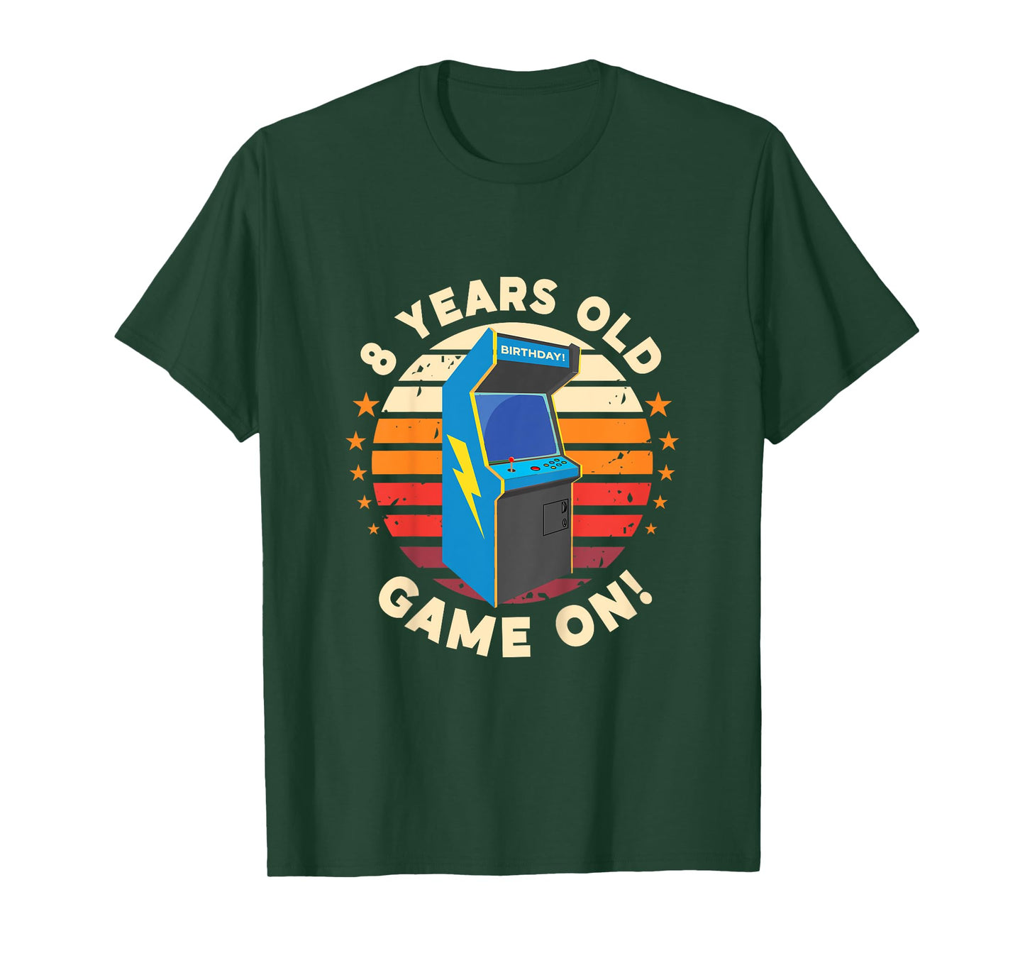 8 Year Old Birthday Wear Retro Arcade Game On Arcade Theme T-Shirt