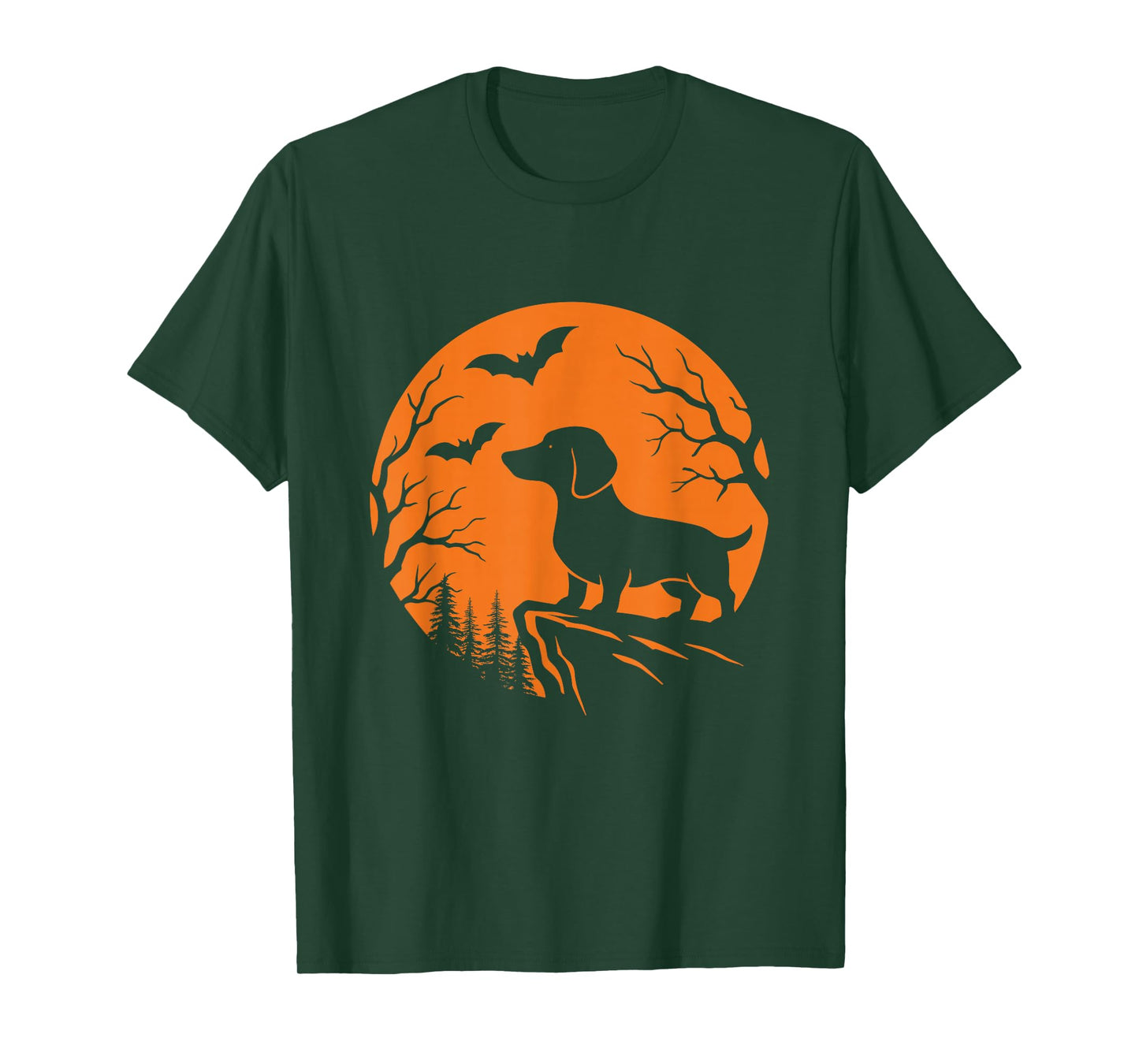 Weiner Dog Moon - Spooky Halloween Dachshund Sausage Dog T-Shirt