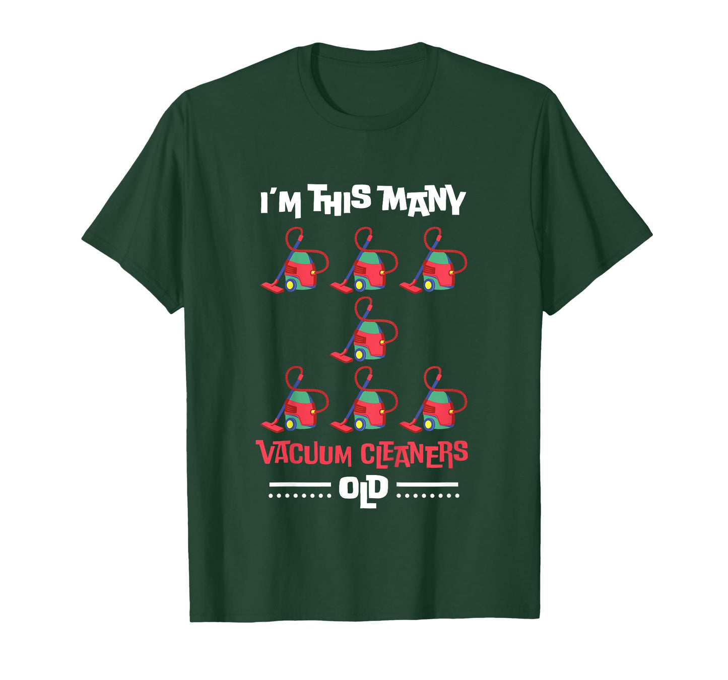 Kids I'm This Many Vacuum Cleaners Old - 7th Birthday 7 Years old T-Shirt