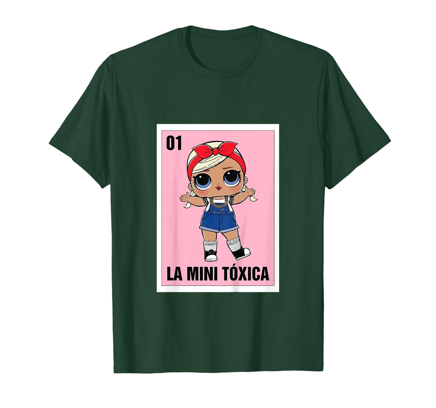 La Mini Toxica Mexican Bingo Card Game Spanish Baby Girl T-Shirt