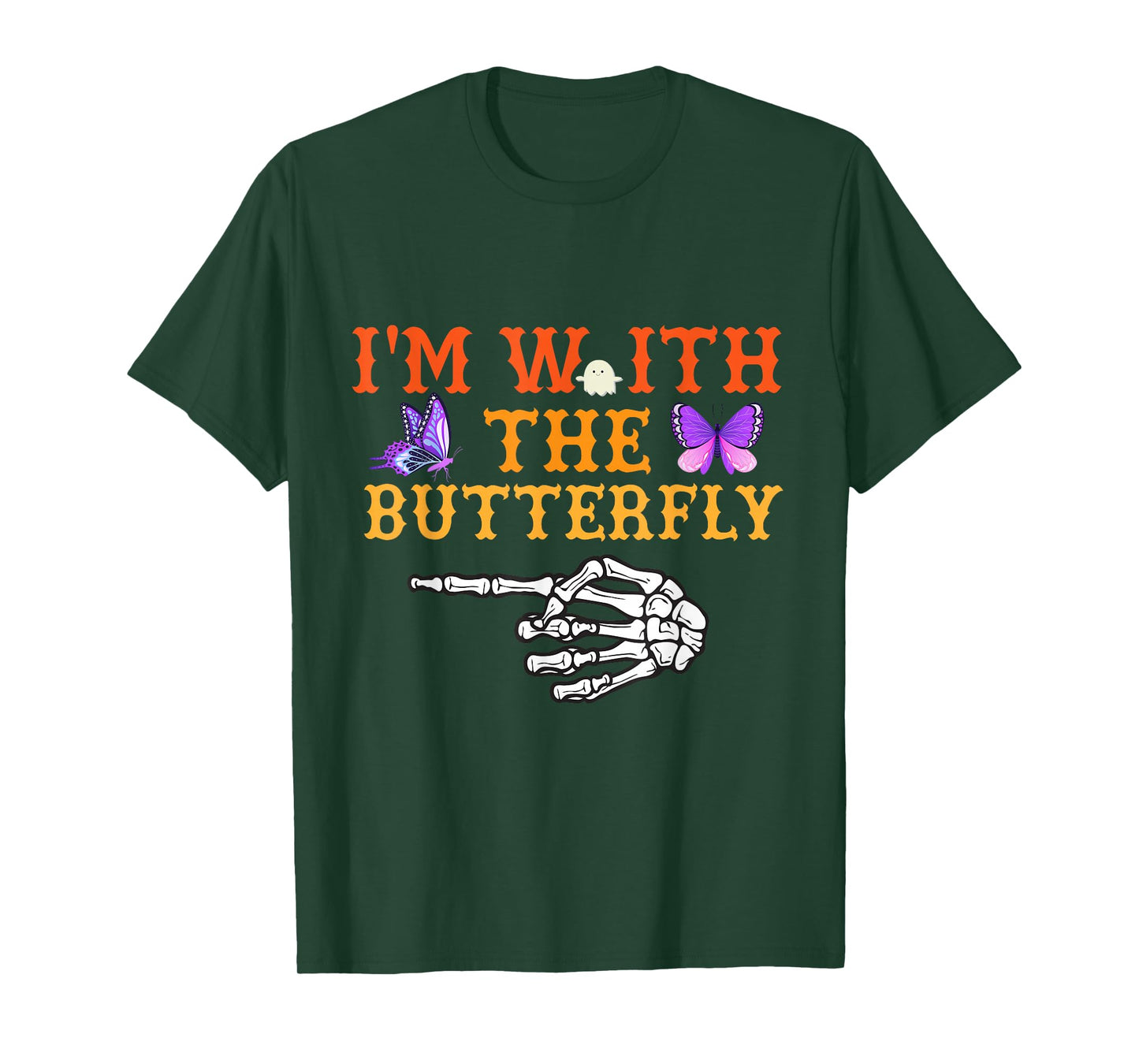 I'm With Butterfly Halloween Costume Couples Matching T-Shirt