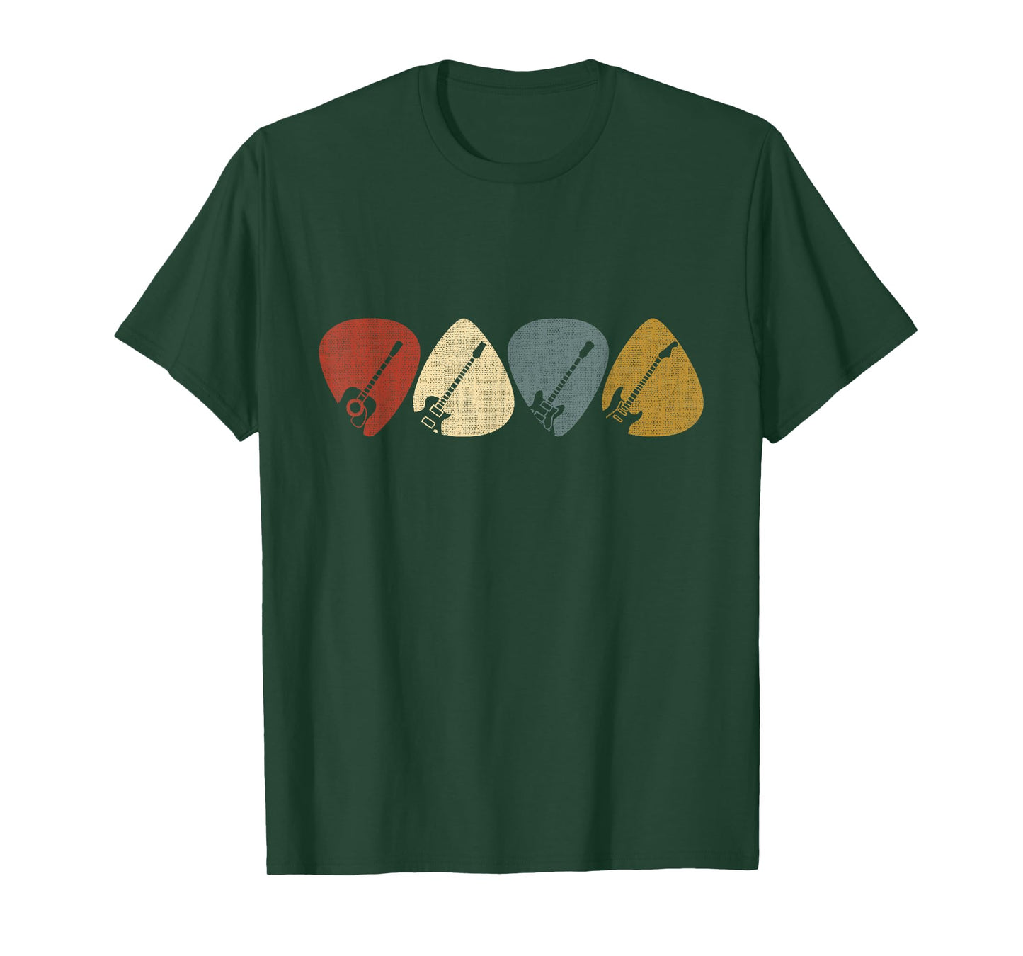 Guitarist, musician Guitar Pick T-Shirt - Unisex-Adults - Black - Small - Short Sleeve - Crew Collar - Modern - Retro - Vintage Design
