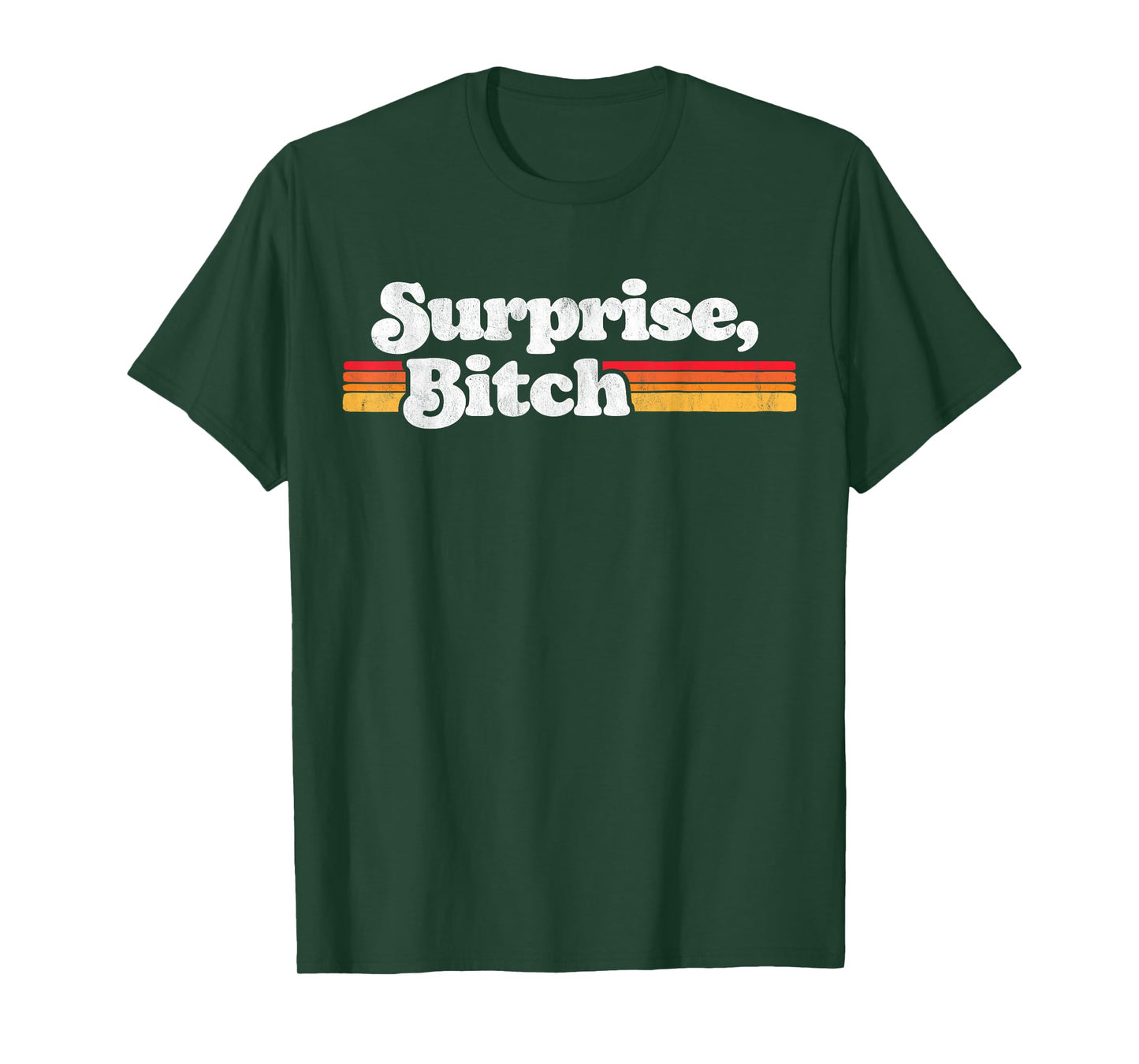 Surprise, B!tch Funny Distressed Party & Festival Retro Sun T-Shirt