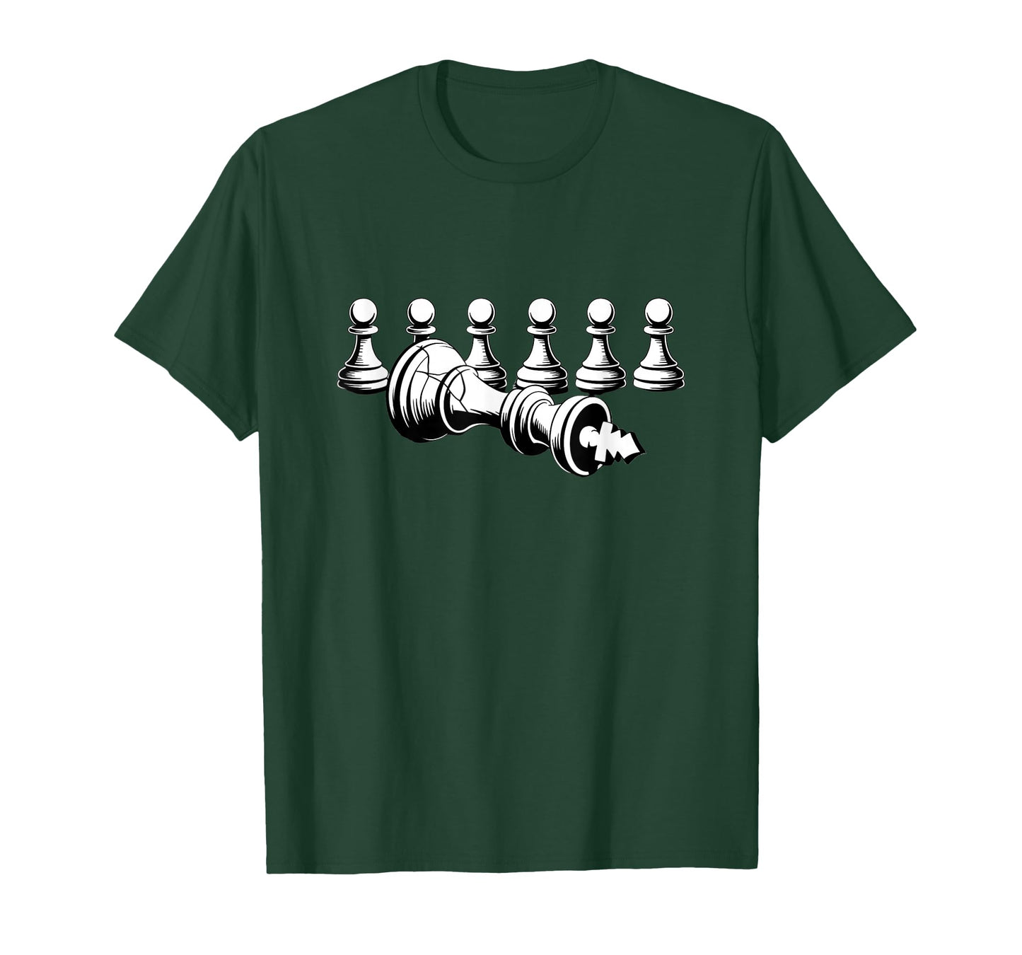 Fallen King Chess Players Pawn Revolution Funny Minimalist T-Shirt