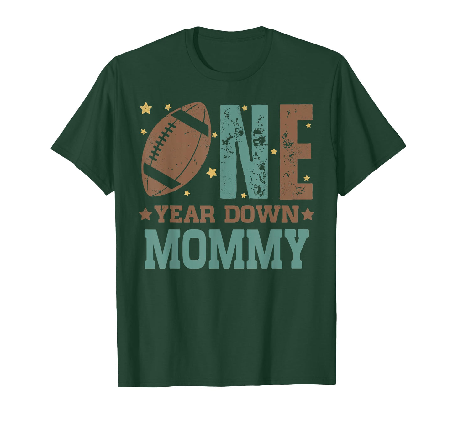 Mommy of the 1 Year old Football 1st Year Down Birthday T-Shirt