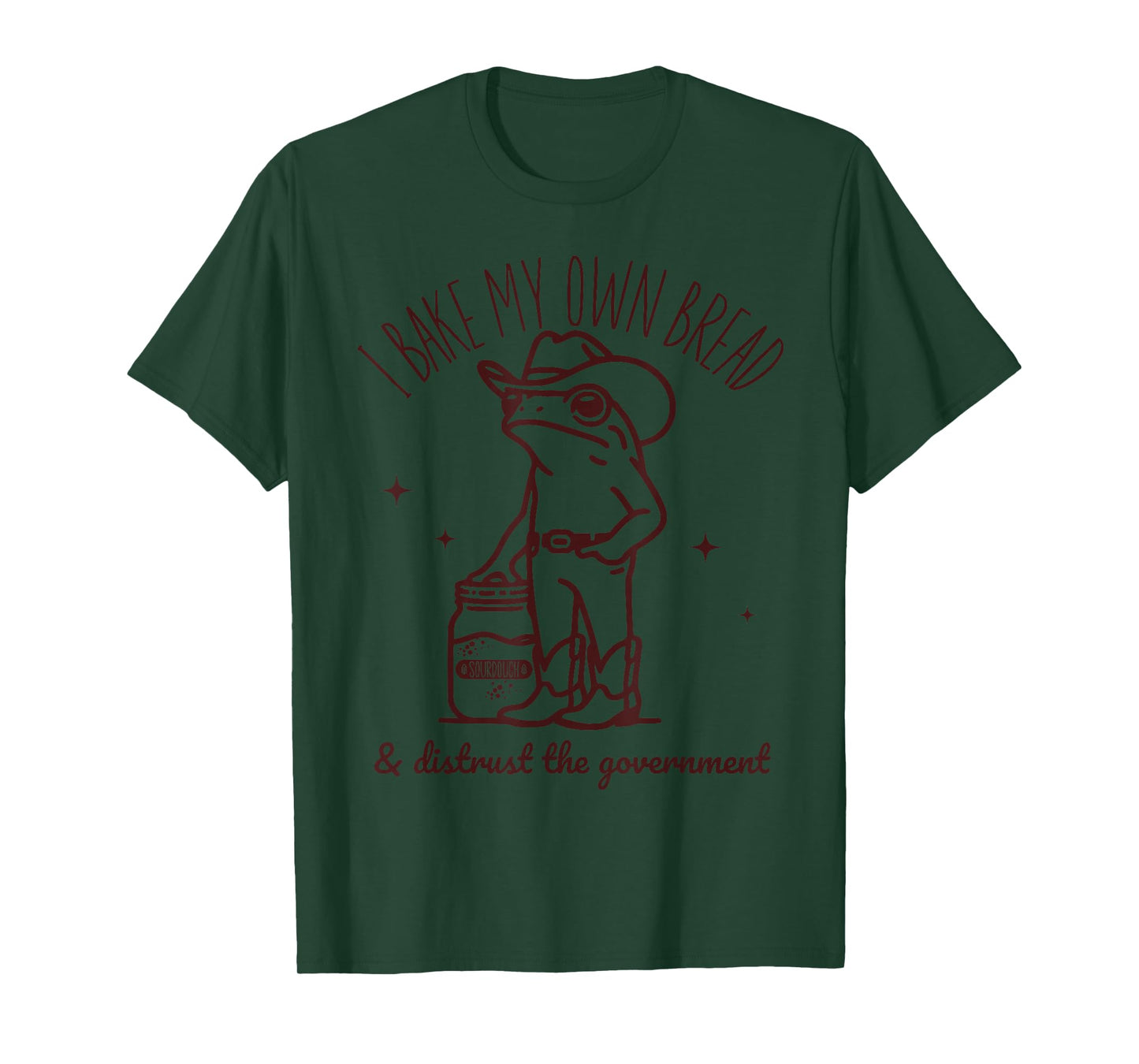 Funny Cowboy Frog Sourdough Starter Bread Maker Baking Women T-Shirt