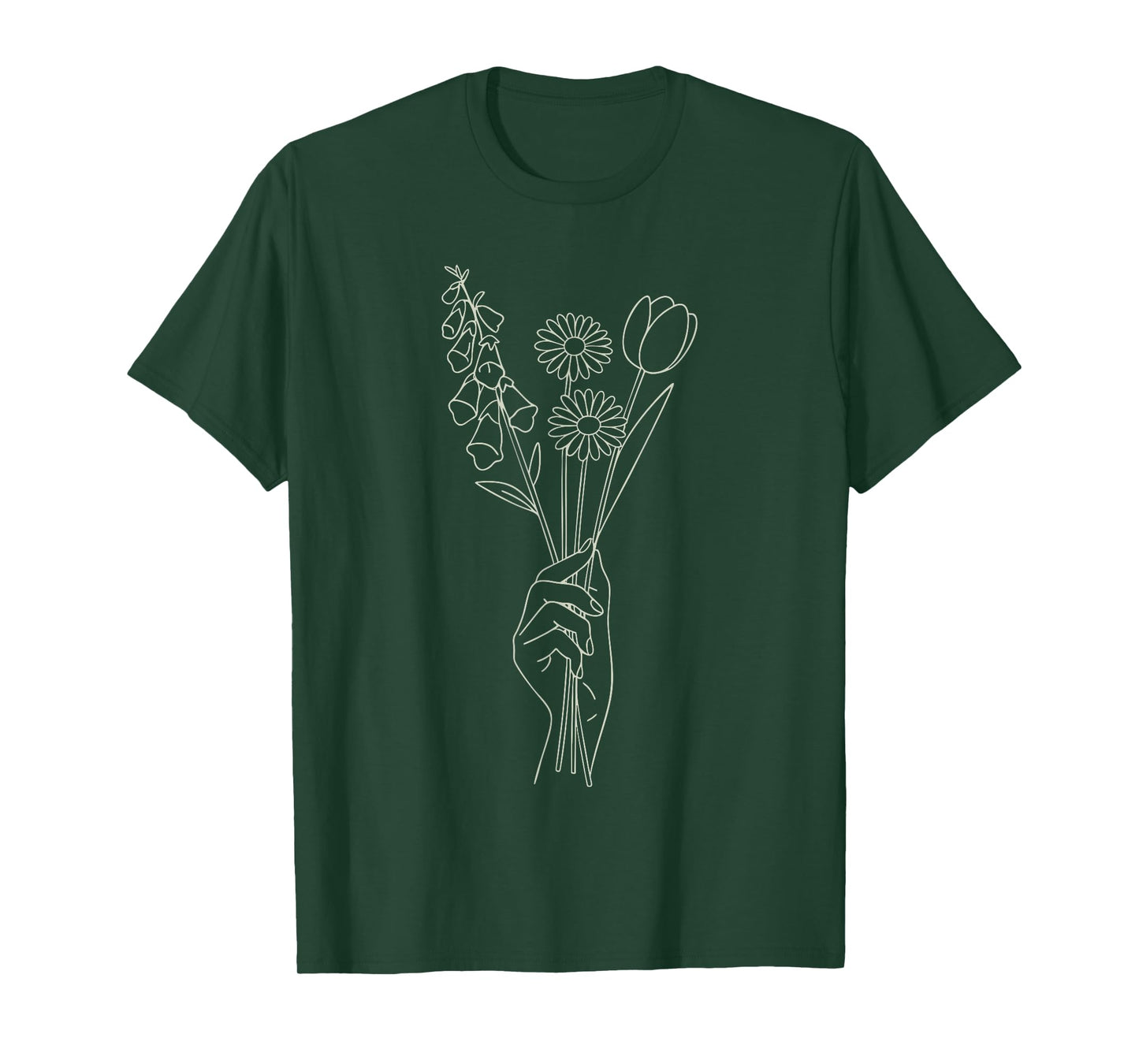 NO WORDS Subtle Foxglove Daisy Tulip T-Shirt