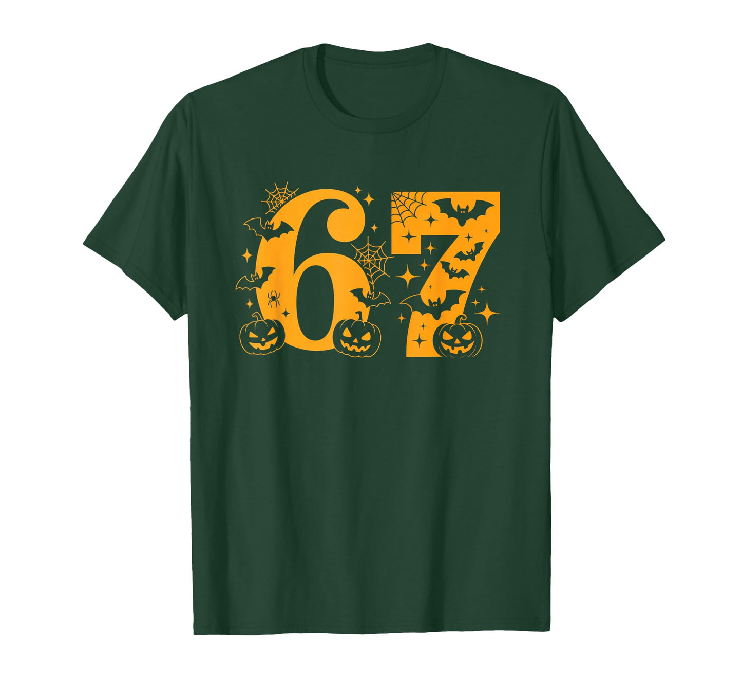 Six Seven Halloween Spooky Scary Fun Bat Pumpkin Spiderweb T-Shirt