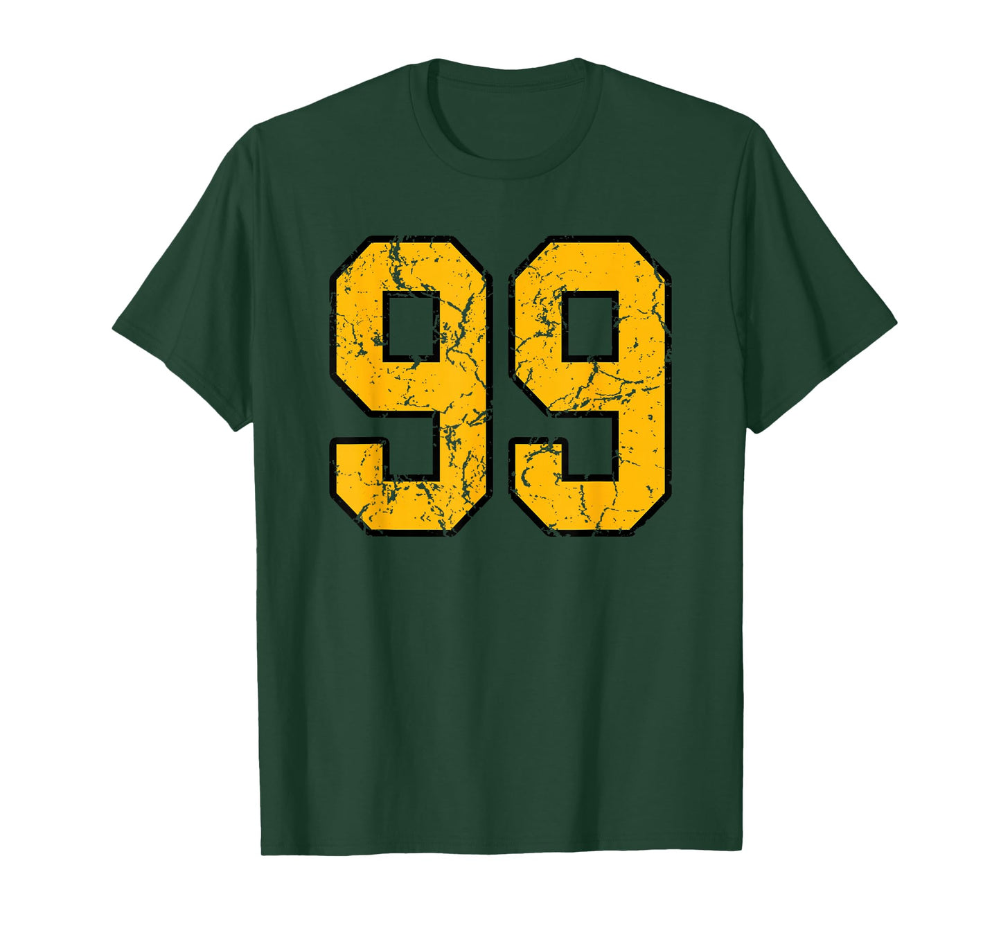 Gold and Black Sports Number 99 Jersey Uniform Player T-Shirt