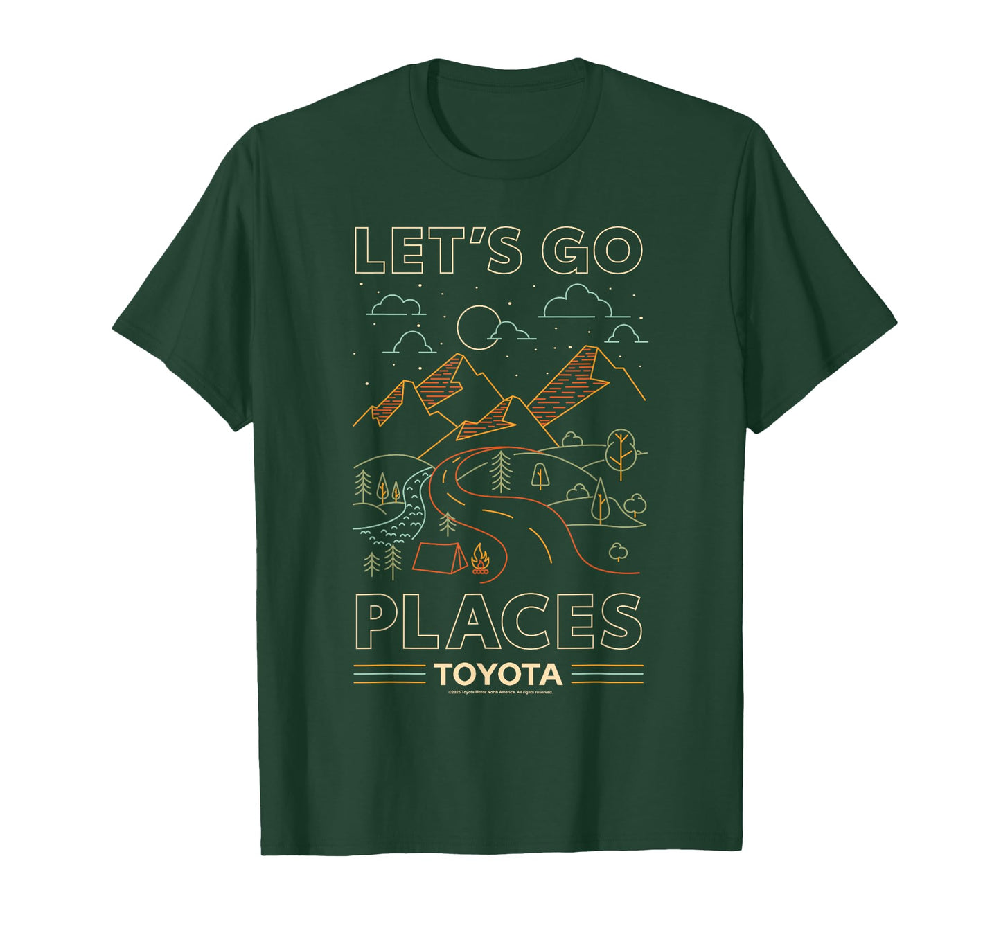 Toyota Let's Go Places Landscape Art Line Big Chest Poster T-Shirt