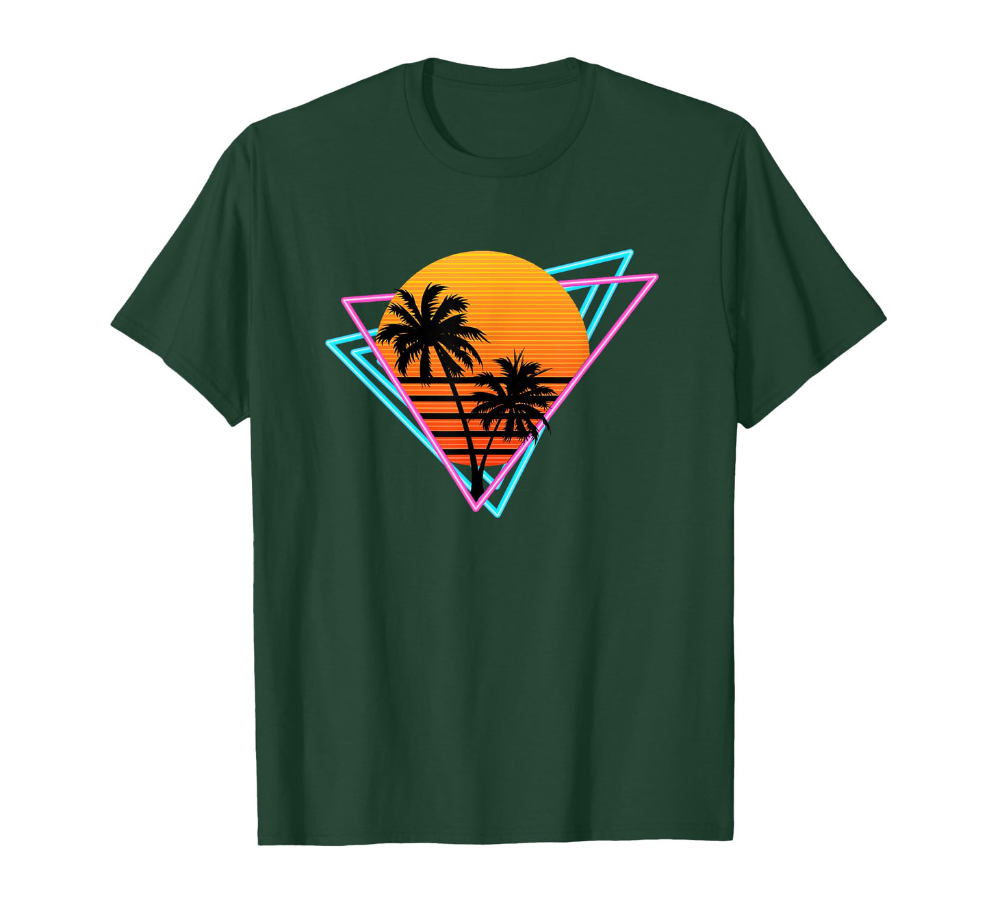 80s Retro Palm Tree Sunset Tee Nostalgic Vintage Sunset T-Shirt