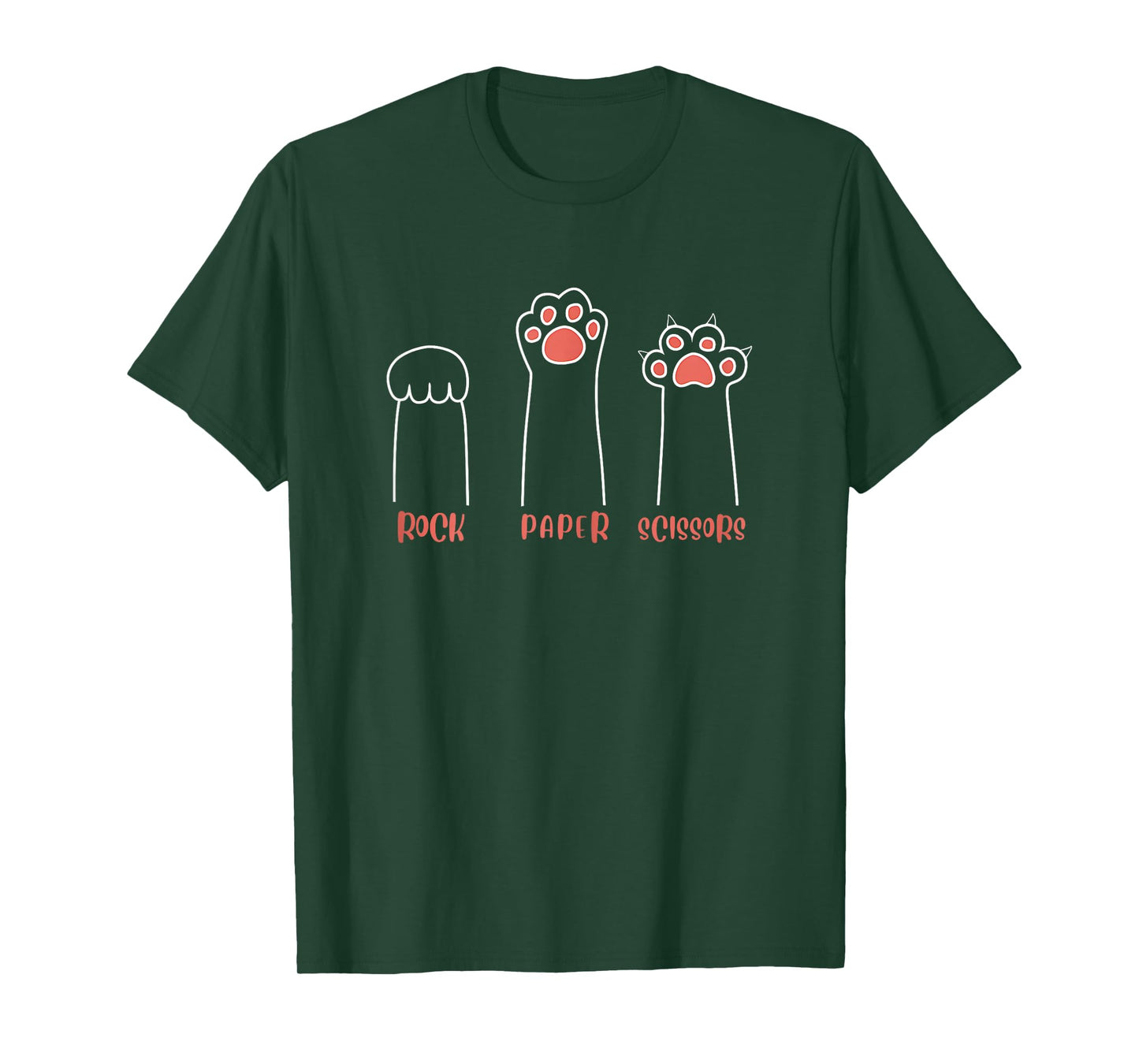Rock Paper Scissors Hand Game Cute Paw Funny Cat T-Shirt