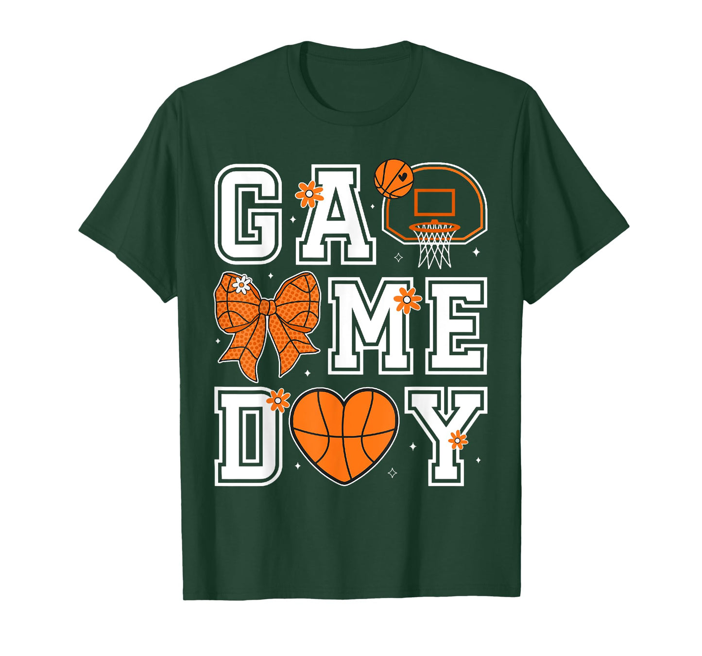 Retro Coquette Bow Game Day Mom Mama Basketball Funny Sports T-Shirt