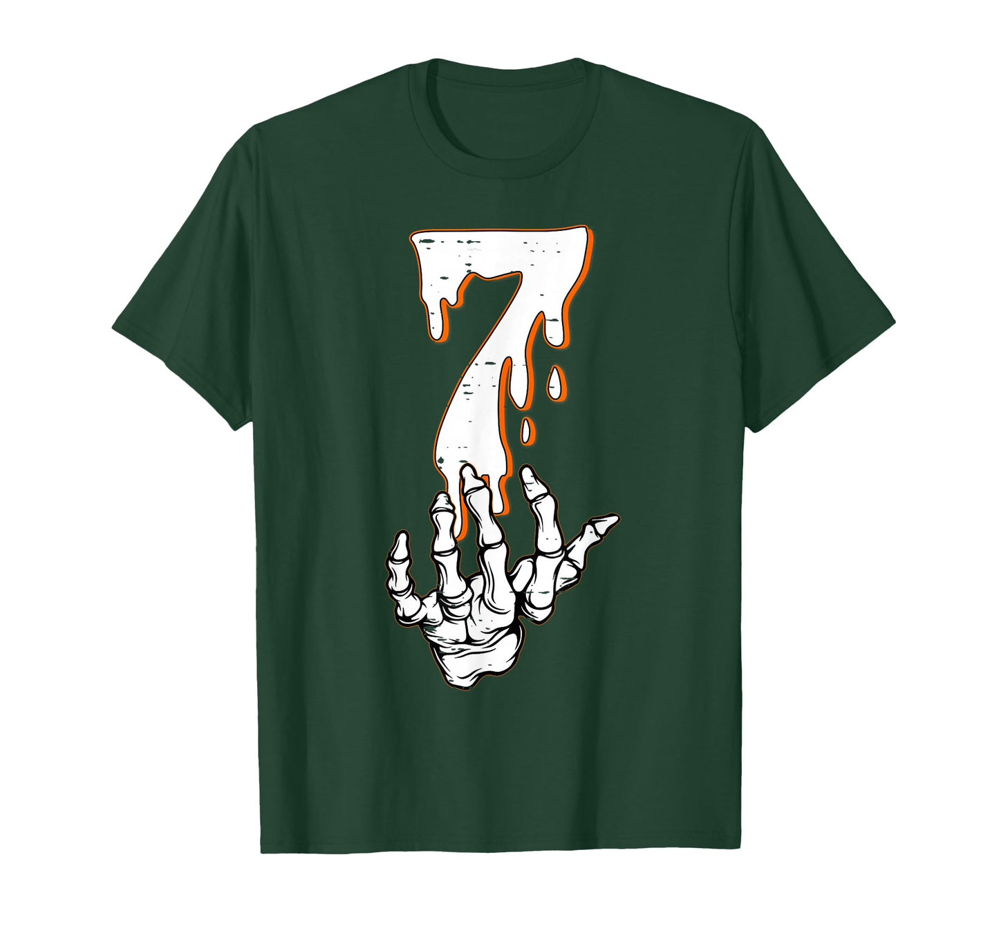 Halloween Shirts Number 7 Matching 67 Meme Skeleton Hand T-Shirt