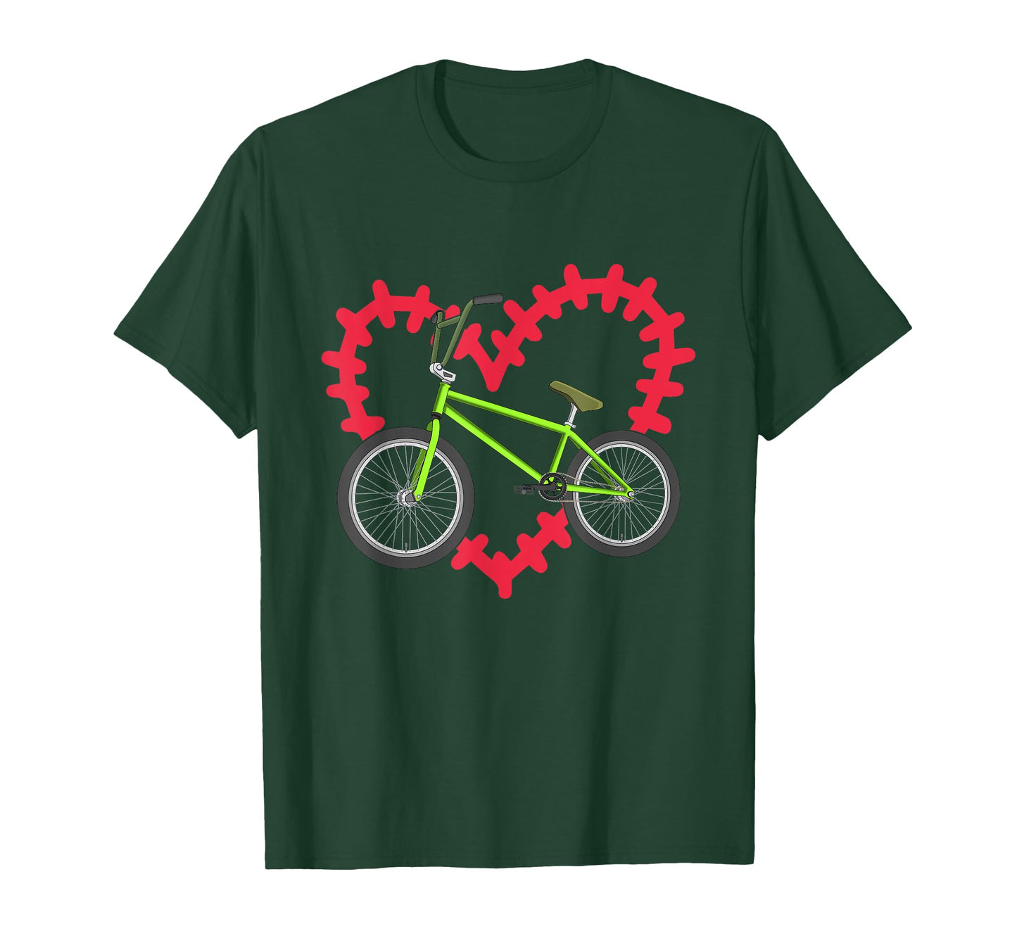 Valentines Day Gift Love BMX Biking Cyclist Heart Bicycle T-Shirt