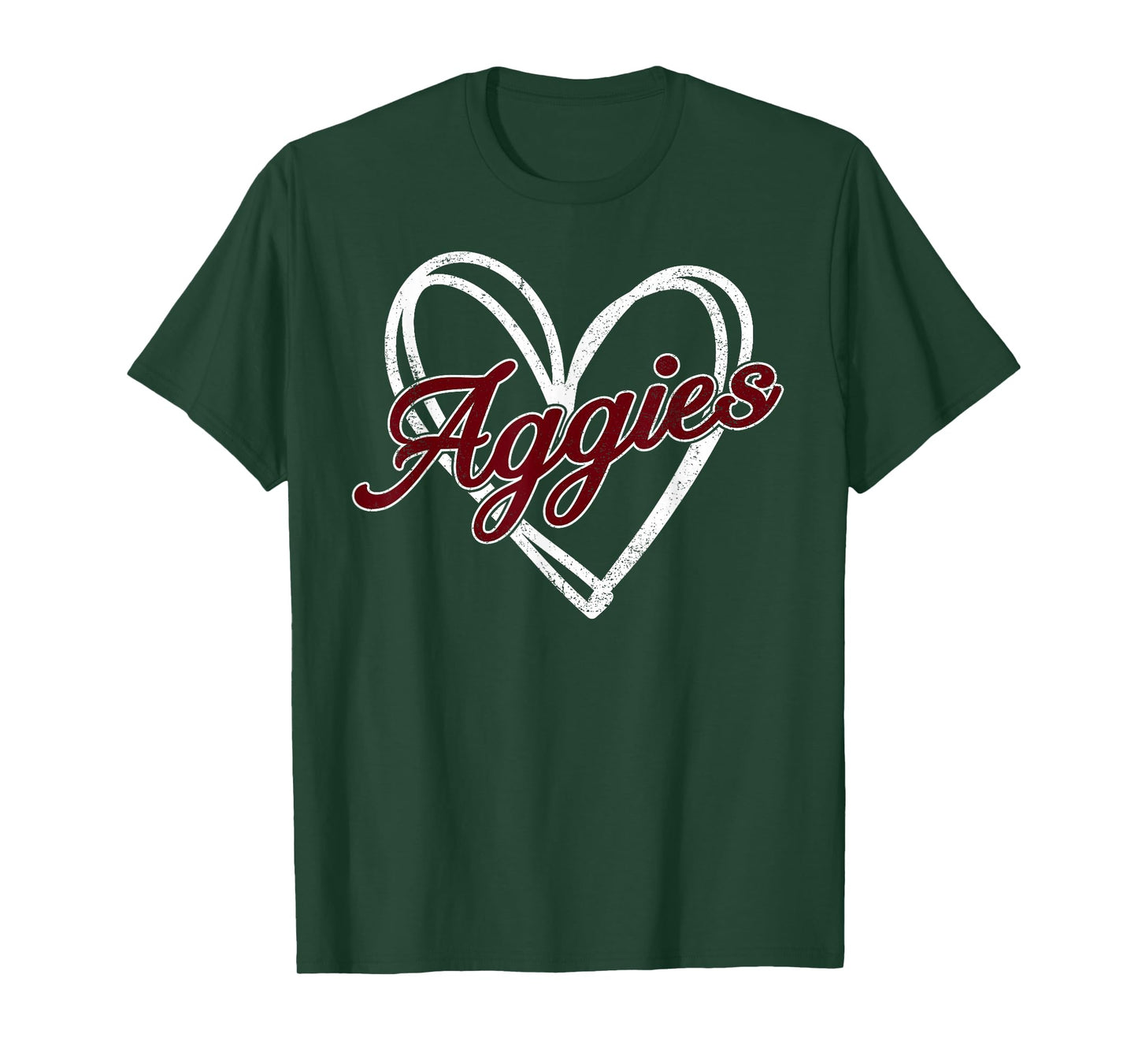 Retro Personalized Aggies-Heart Men Women Kid T-Shirt