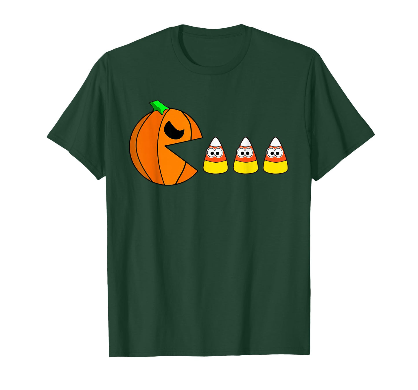 Funny Halloween Pumpkin Eating Candy Corn Gamer Boy Girl Kid T-Shirt