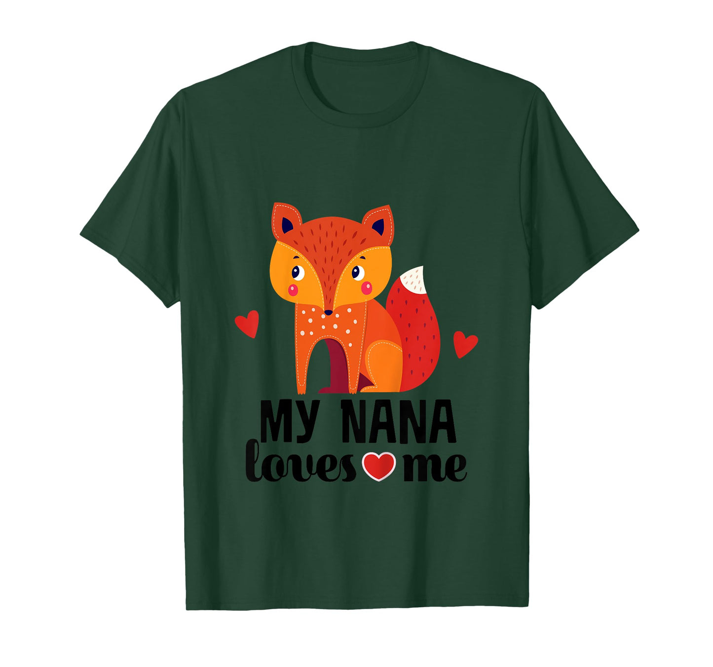 Kids My Nana Loves Me Grandkids Fox T-Shirt