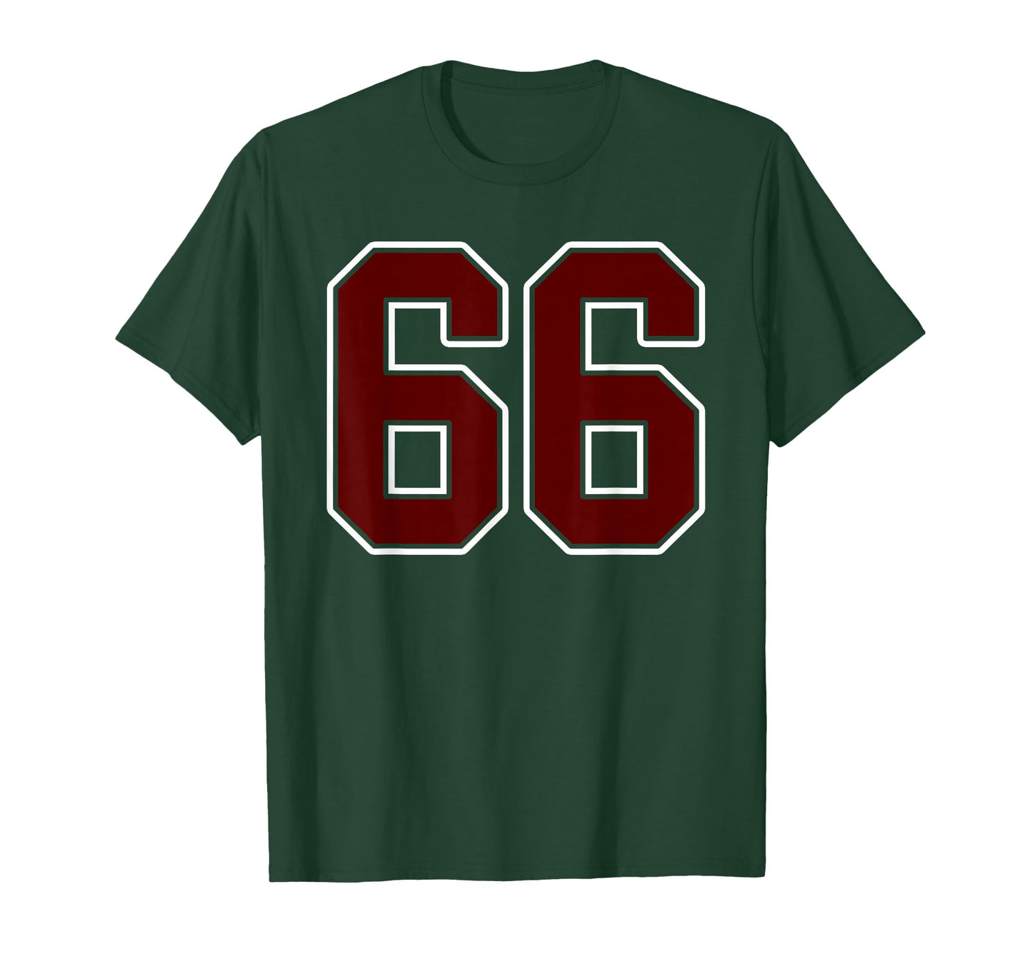 Maroon and White Number 66 Jersey Player Uniform #66 Fan T-Shirt