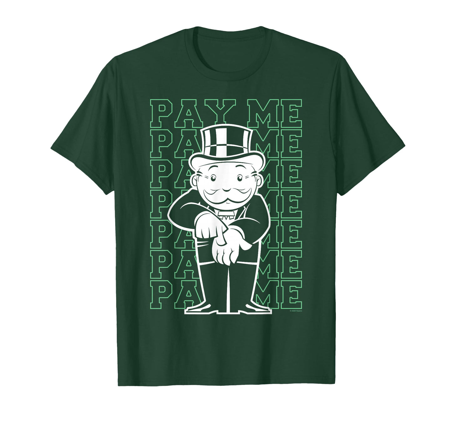 Monopoly Rich Uncle Penny Bags Pay Me Text Stack T-Shirt