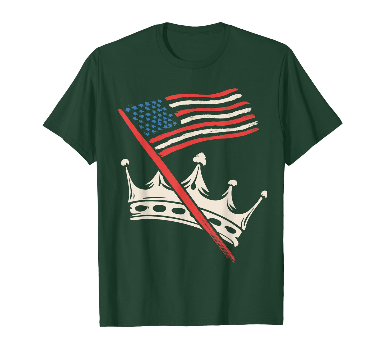 No Kings in America Political Crown Nope 4th July USA Flag T-Shirt