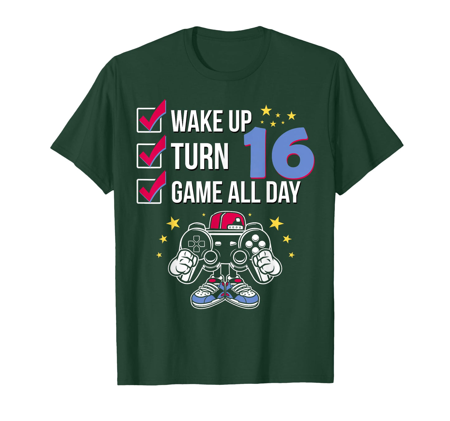 Gamer Birthday Shirt 16 Years Old Level 16 Unlocked Boy Gift T-Shirt