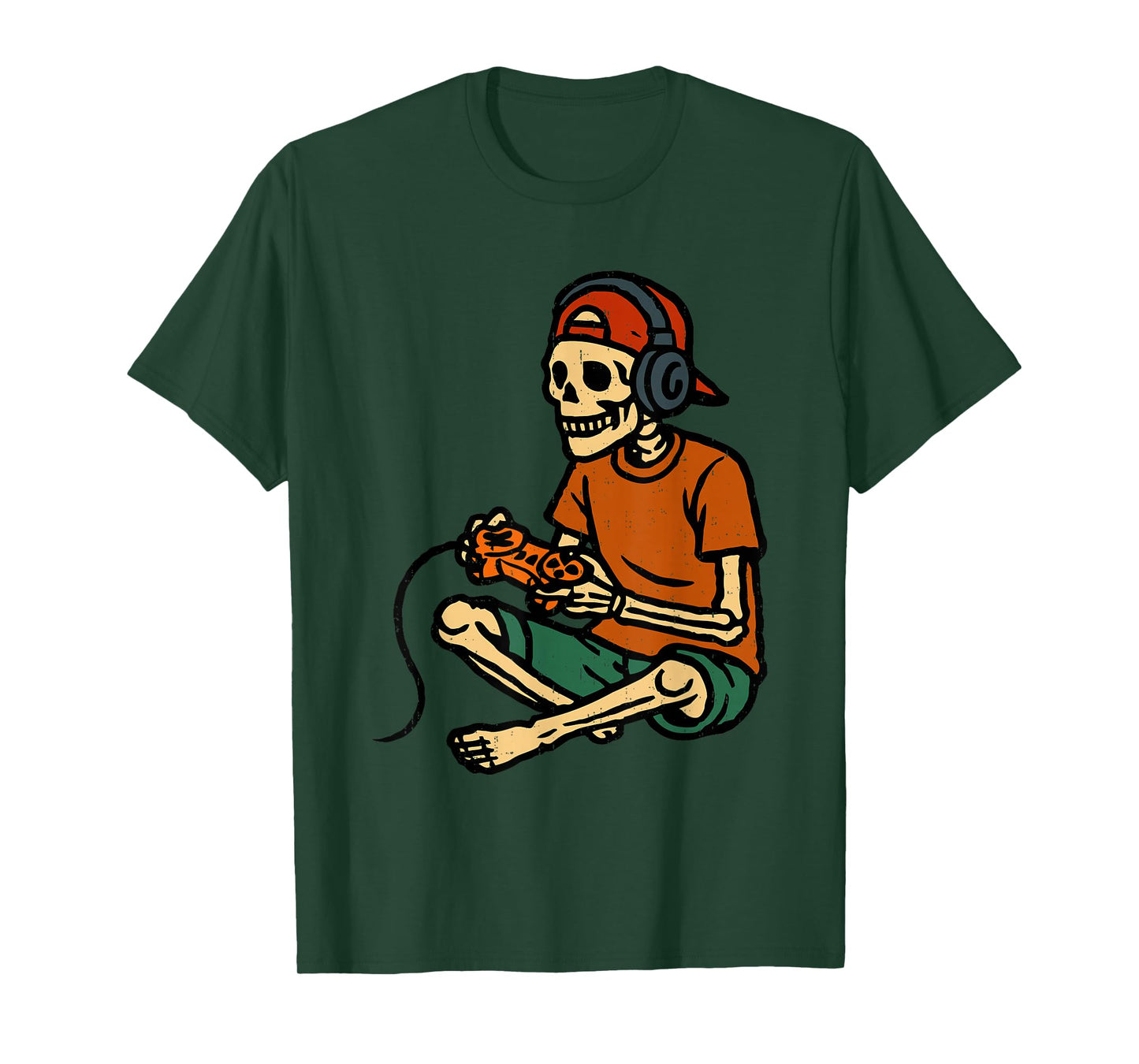 Halloween Skeleton Gamer Video Game Gaming Lovers Spooky T-Shirt