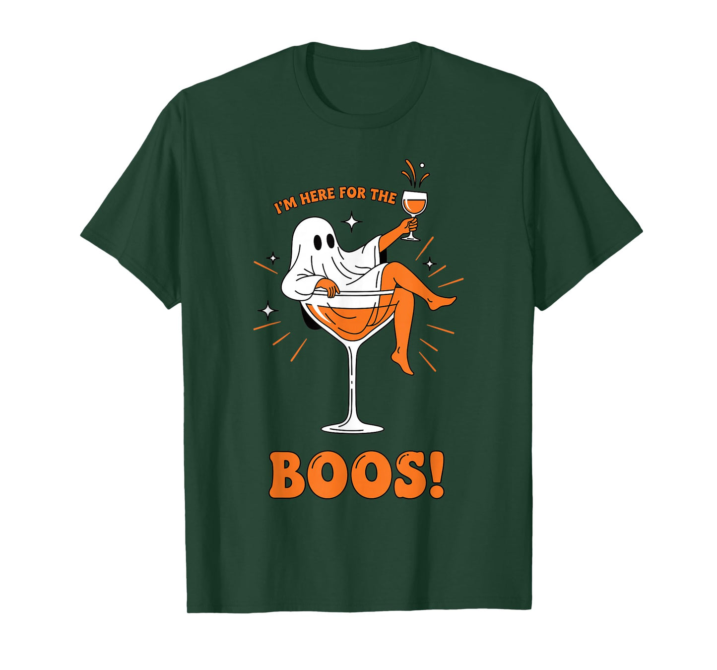 Funny Ghost Halloween Wine I’m Here for Boos T-Shirt