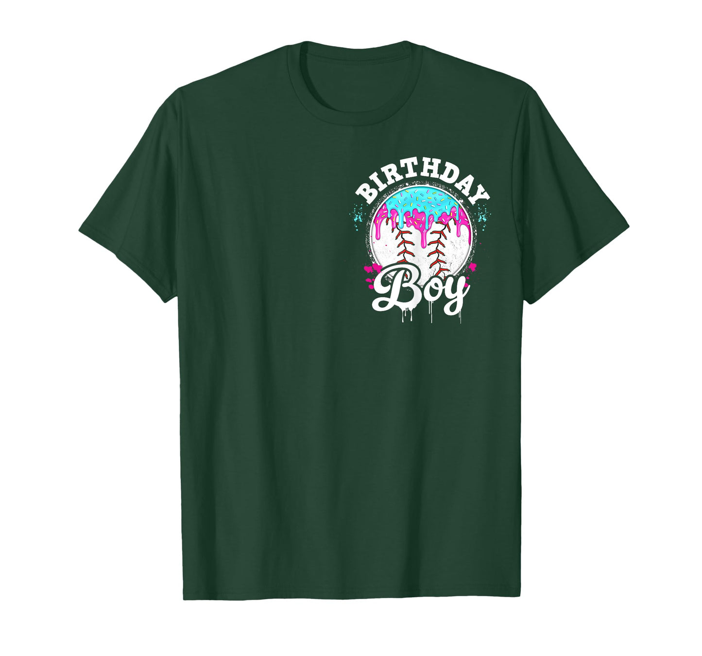 Baseball 5 Year Old Ice Cream Drip 5th Birthday Boy Number 5 T-Shirt