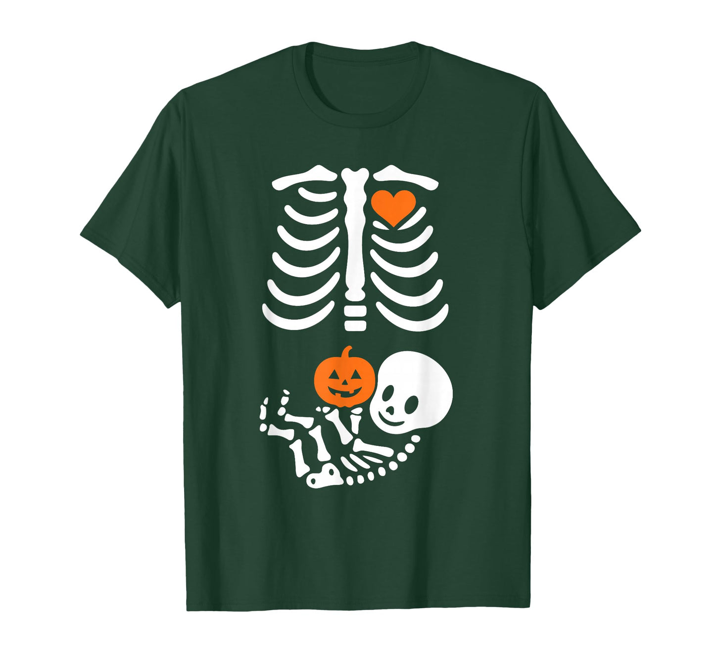 Pregnant Skeleton Baby Bump Funny Halloween Tee T-Shirt