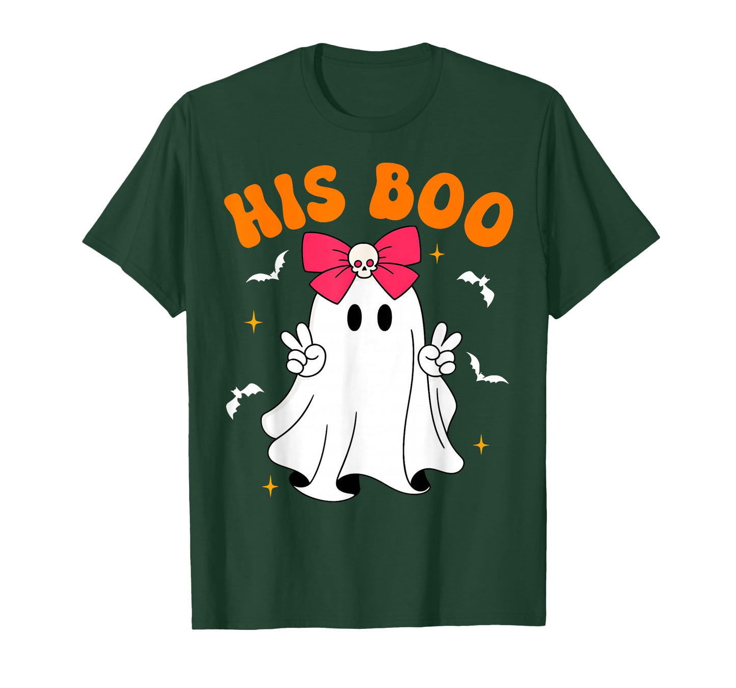 Her Boo & His Boo Funny Matching Halloween Couples T-Shirt