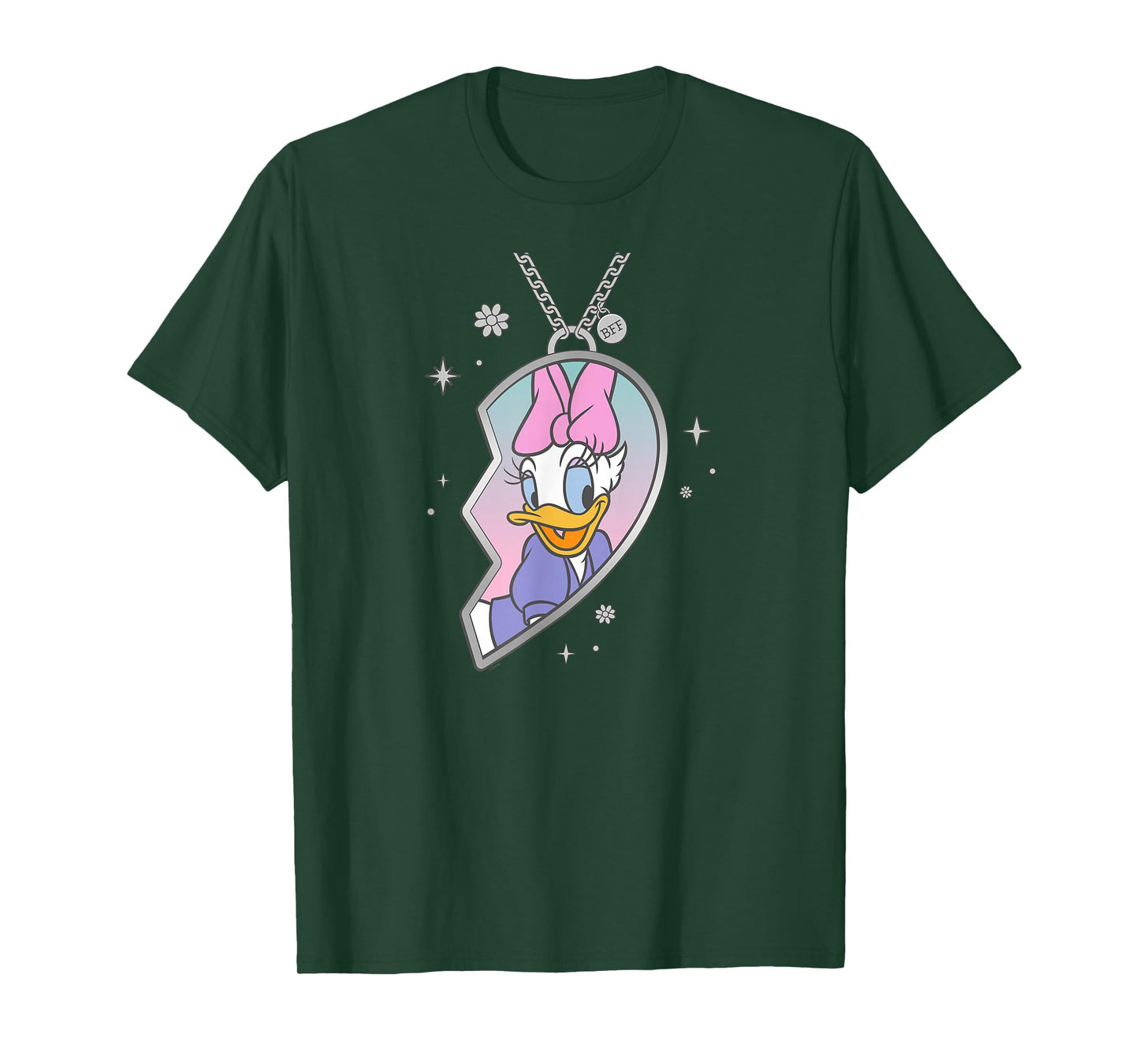 Disney BFF Best Friends Matching Heart Necklace Daisy Duck T-Shirt