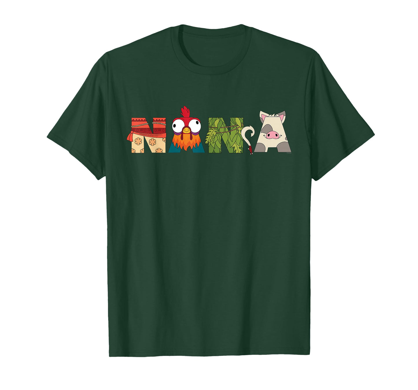 Disney Moana Letters Nana Grandma Gift Family Trip Vacation T-Shirt