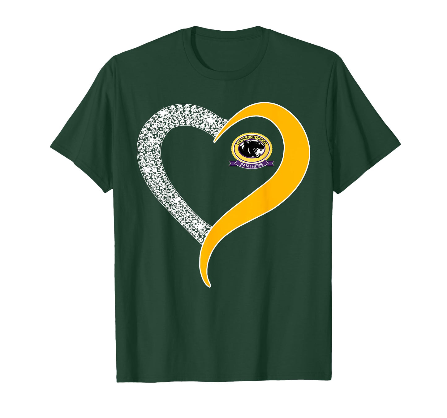 Lufkin Panthers Logo Diamond Heart HS T-Shirt
