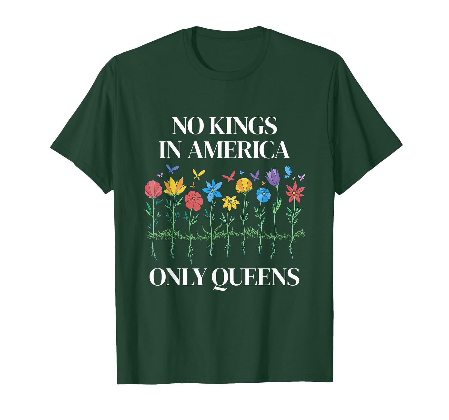 No Kings in America Only Queens Funny Queer Ally Gay Pride T-Shirt