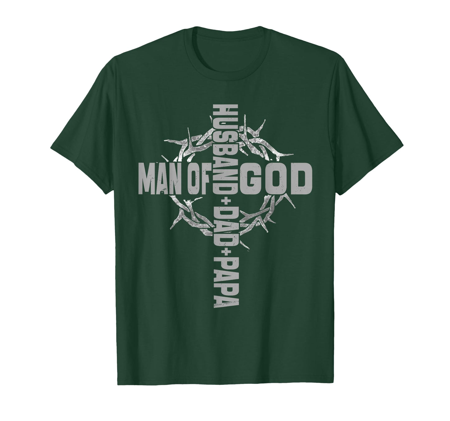 Man of God Religious Christian Cross Husband Dad Fathers Day T-Shirt