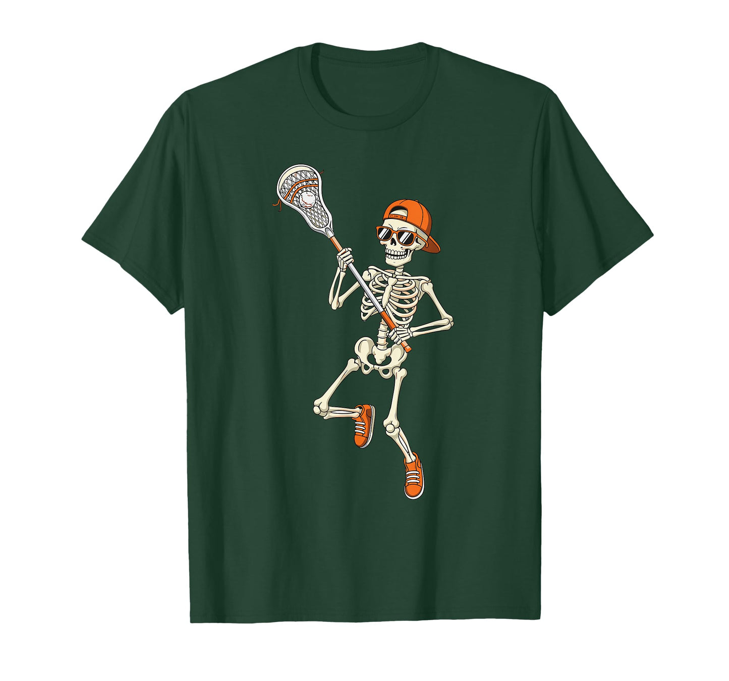 Halloween Skeleton Funny Lacrosse Boys Teens Men Men T-Shirt