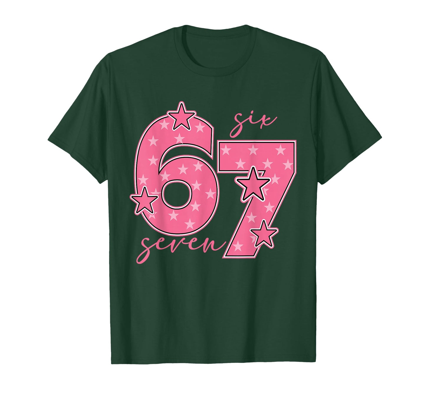 67 Meme Six Seven Gen Alpha Slang Cute Pink 6 7 Girls T-Shirt
