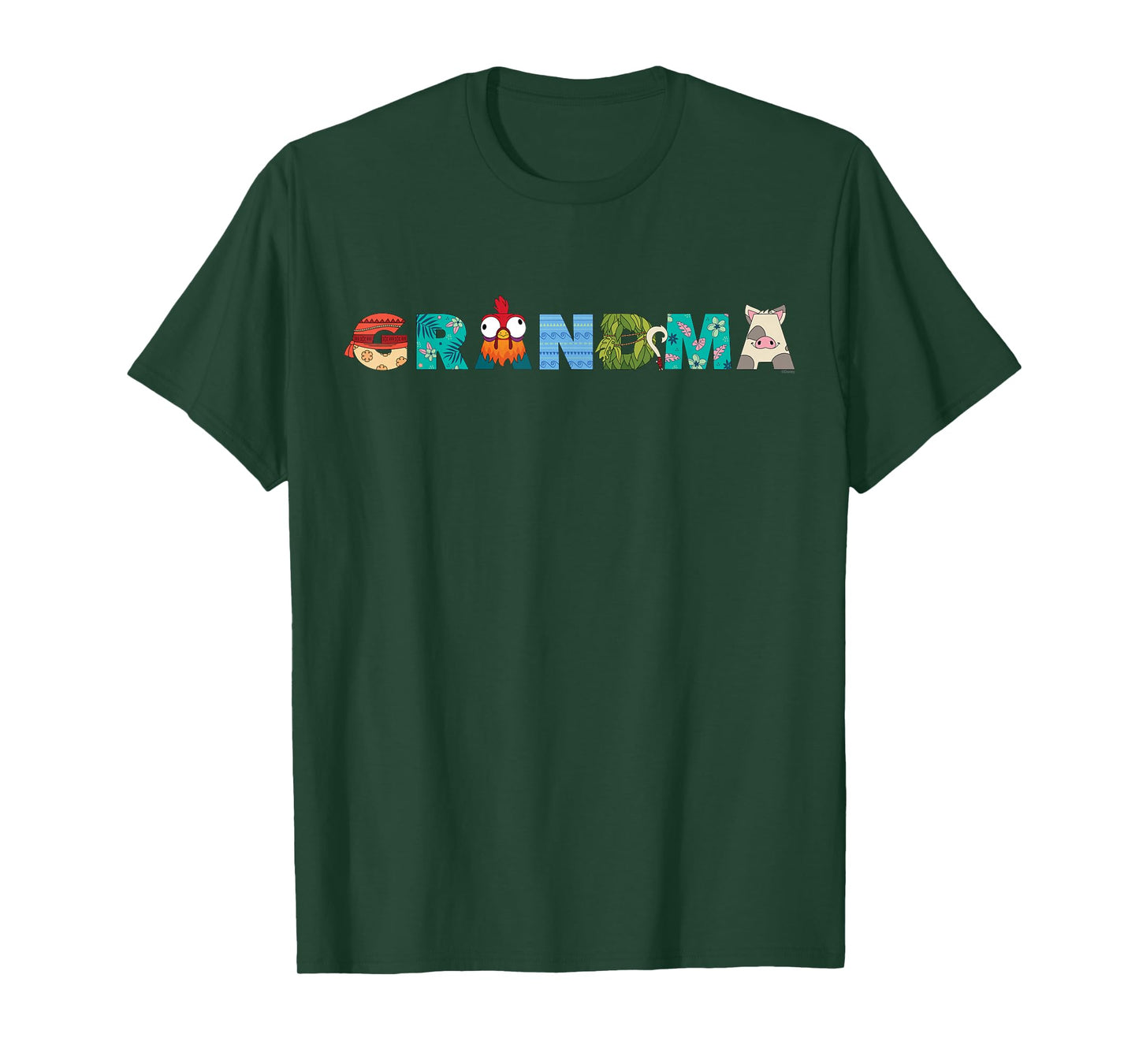 Disney Moana Letters "Grandma" Gift Family Trip Vacation T-Shirt