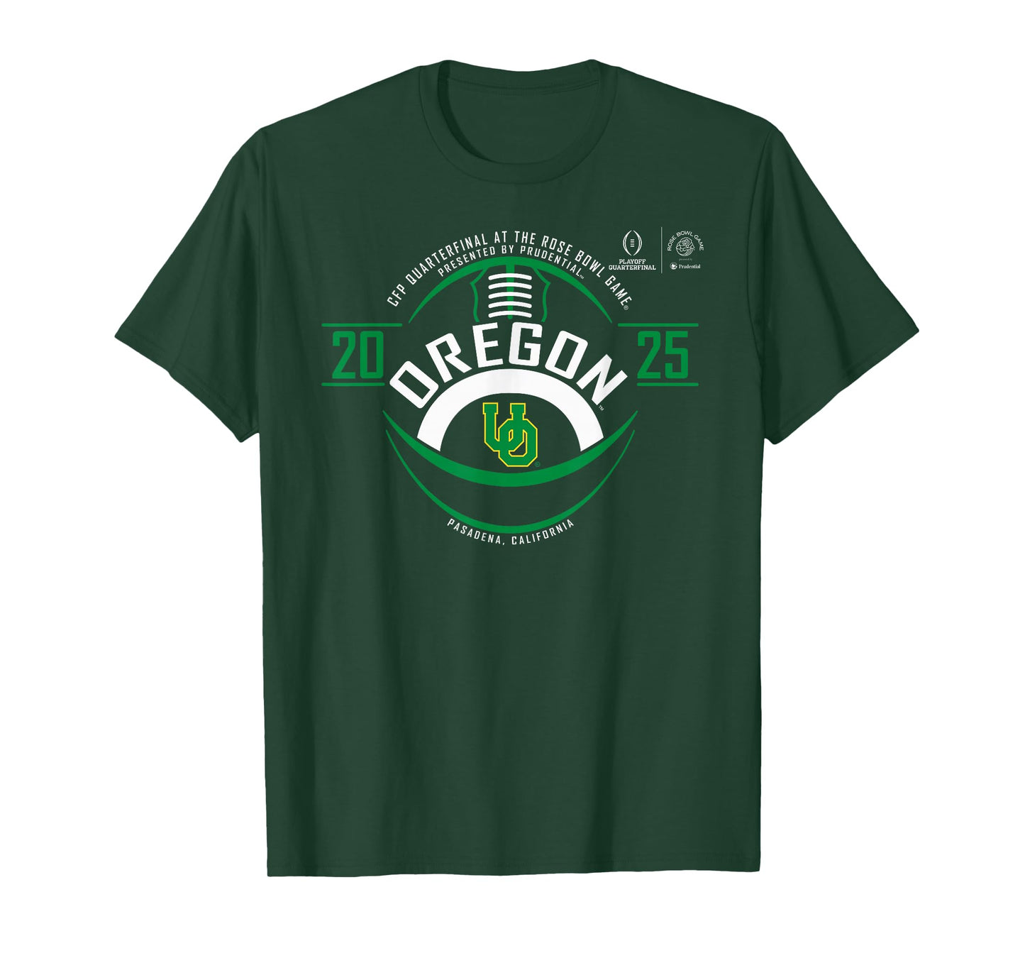 Oregon Ducks Rose Bowl CFP 2024-2025 Football Black T-Shirt