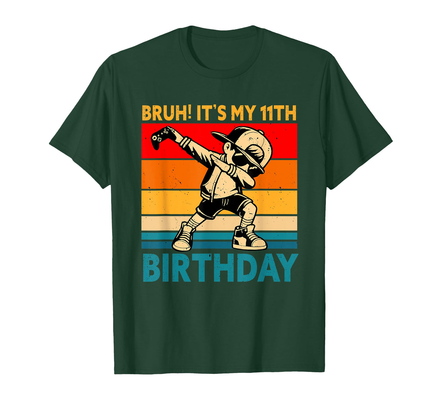 Bruh It's My 11th Birthday 11 Years Old Boy Dabbing Gamer T-Shirt