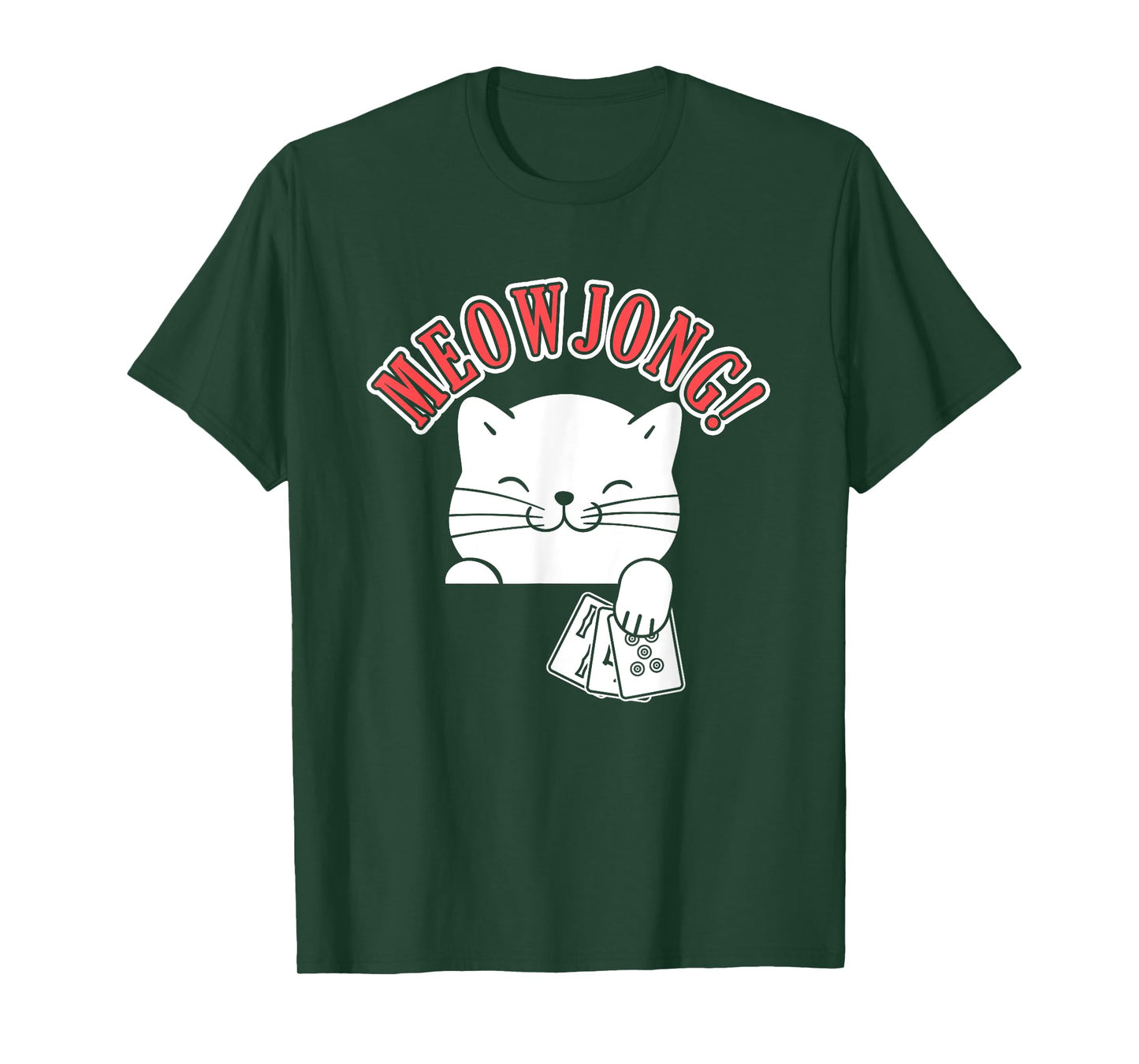 Mahjong Cat Player China Board Game Mah-Jongg Solitaire Men Women T-Shirt