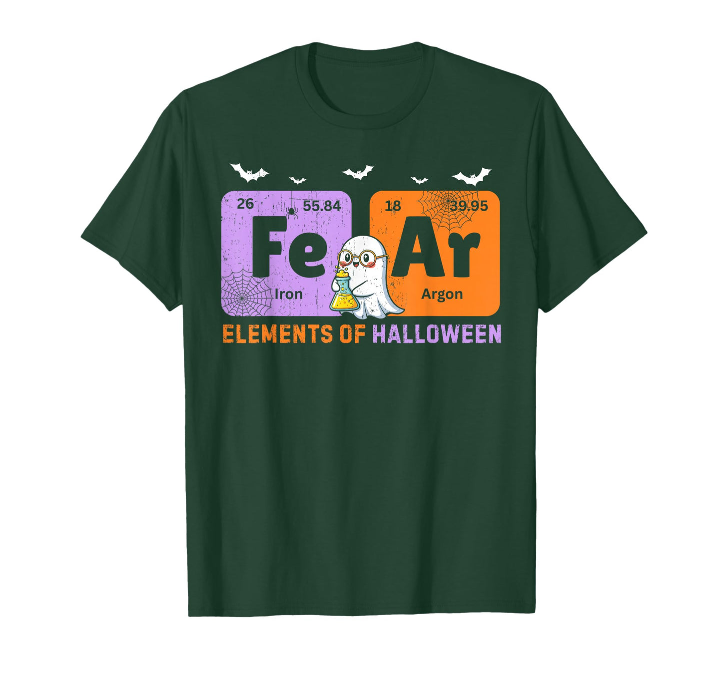Elements of Halloween Fear Periodically Chemistry Teacher T-Shirt