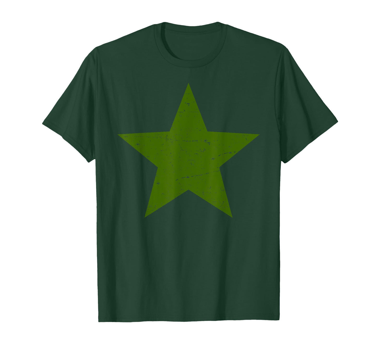 Grunge Alternative Distressed Red Star 90s rock music Green T-Shirt
