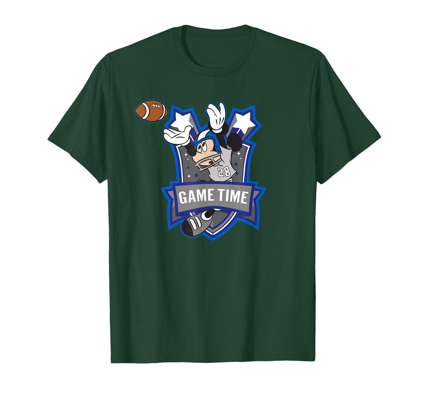 Disney Mickey Mouse #28 Game Time Football Catch Sports T-Shirt